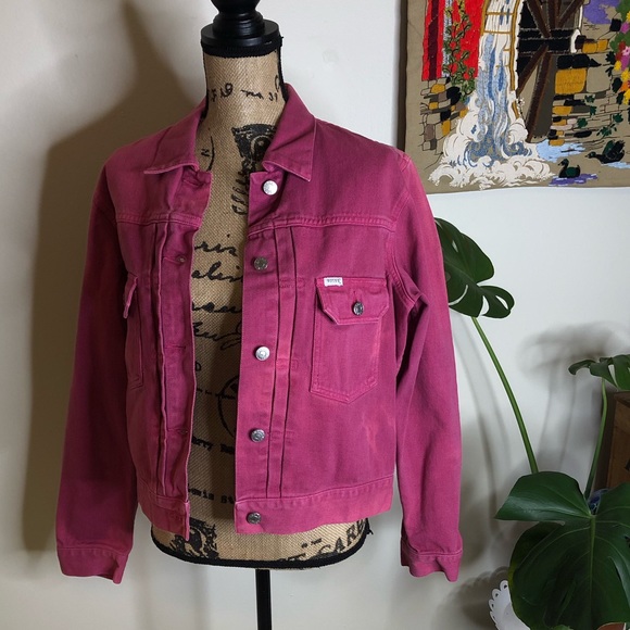 guess pink denim jacket